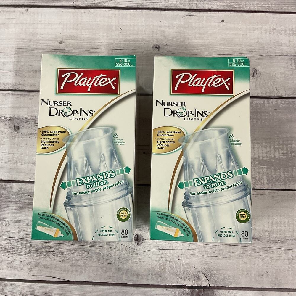 Playtex Nurser Drop In Liners 8-1Ooz Lot Of 2‎ 80 Liners Per Box BPA Free NEW